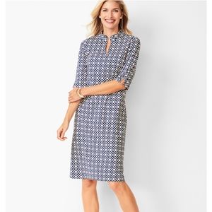 Talbots GEO-PRINT MOCKNECK KNIT SHIFT DRESS